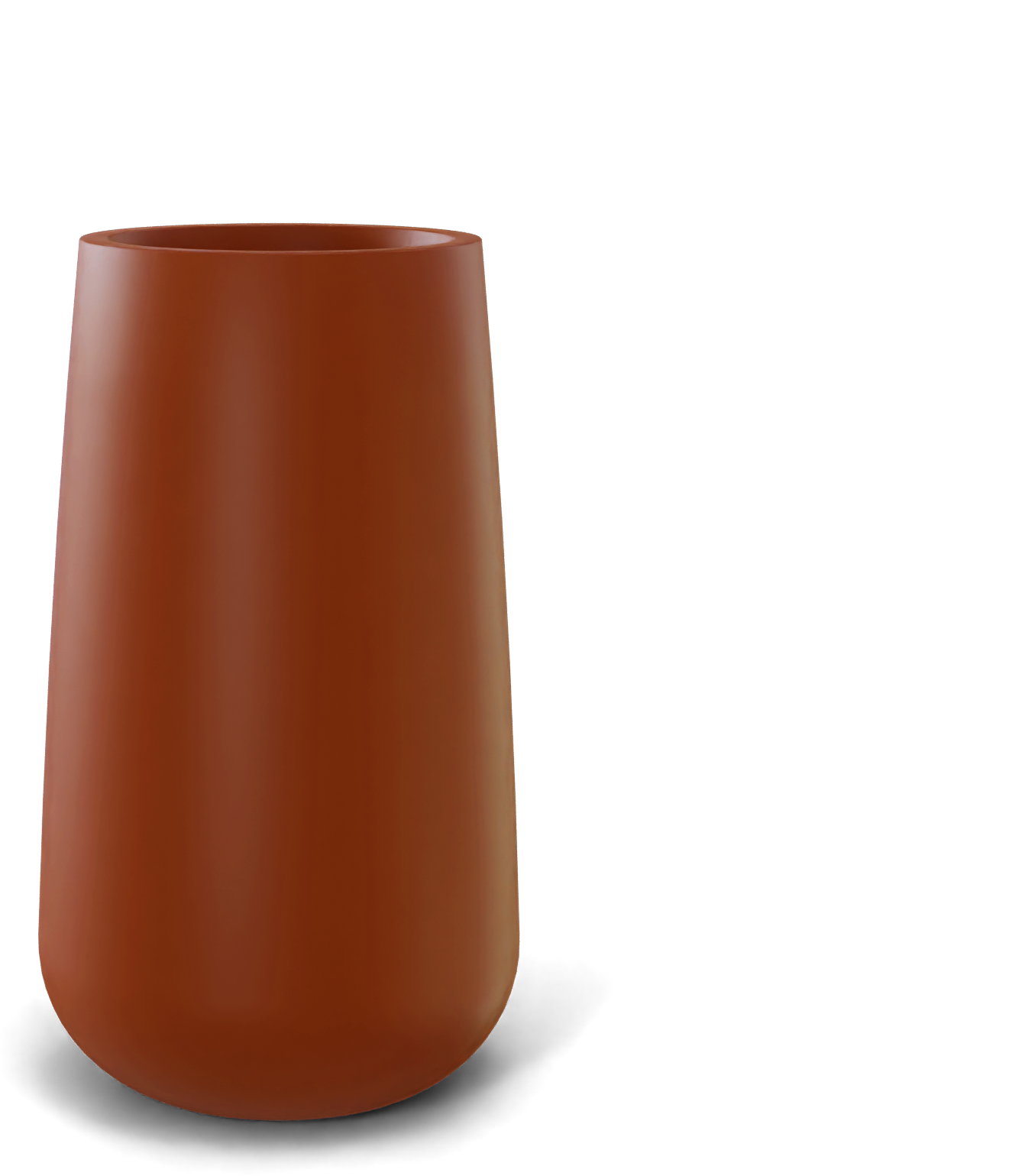 Saigon Round Fiberglass Planter in Matte Terra Cotta