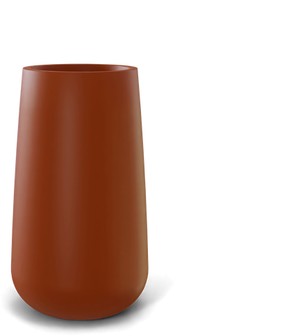 Saigon Round Fiberglass Planter in Matte Terra Cotta