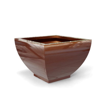 Kathryn Square Fiberglass Planter in Metallic Bronze