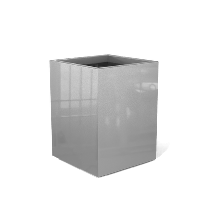 Brisbane Rectangular Fiberglass Planter in Metallic Silver