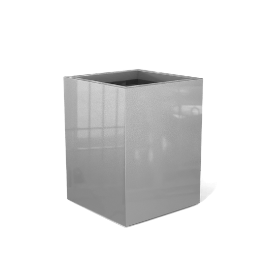 Brisbane Rectangular Fiberglass Planter in Metallic Silver
