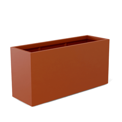 Tolga Rectangular Fiberglass Planter in Matte Terra Cotta