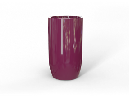 Lisbon Round Fiberglass Planter in Gloss Eggplant