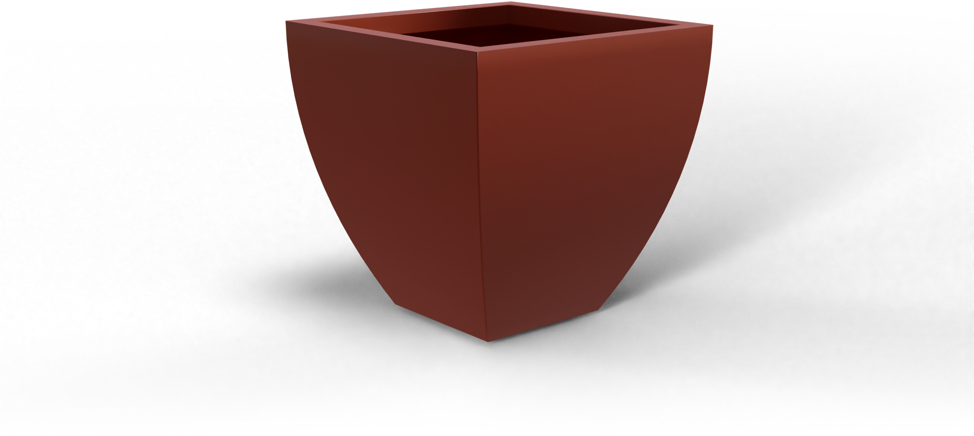 Lima Tapered Square Fiberglass Planter in Matte Terra Cotta