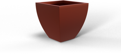 Lima Tapered Square Fiberglass Planter in Matte Terra Cotta