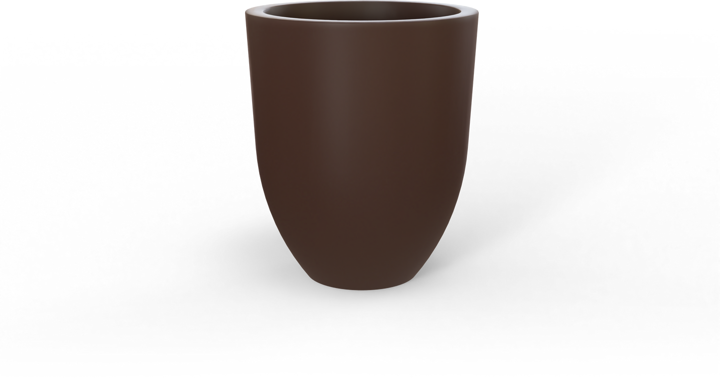 Valencia Round Fiberglass Planter in Matte Dark Brown