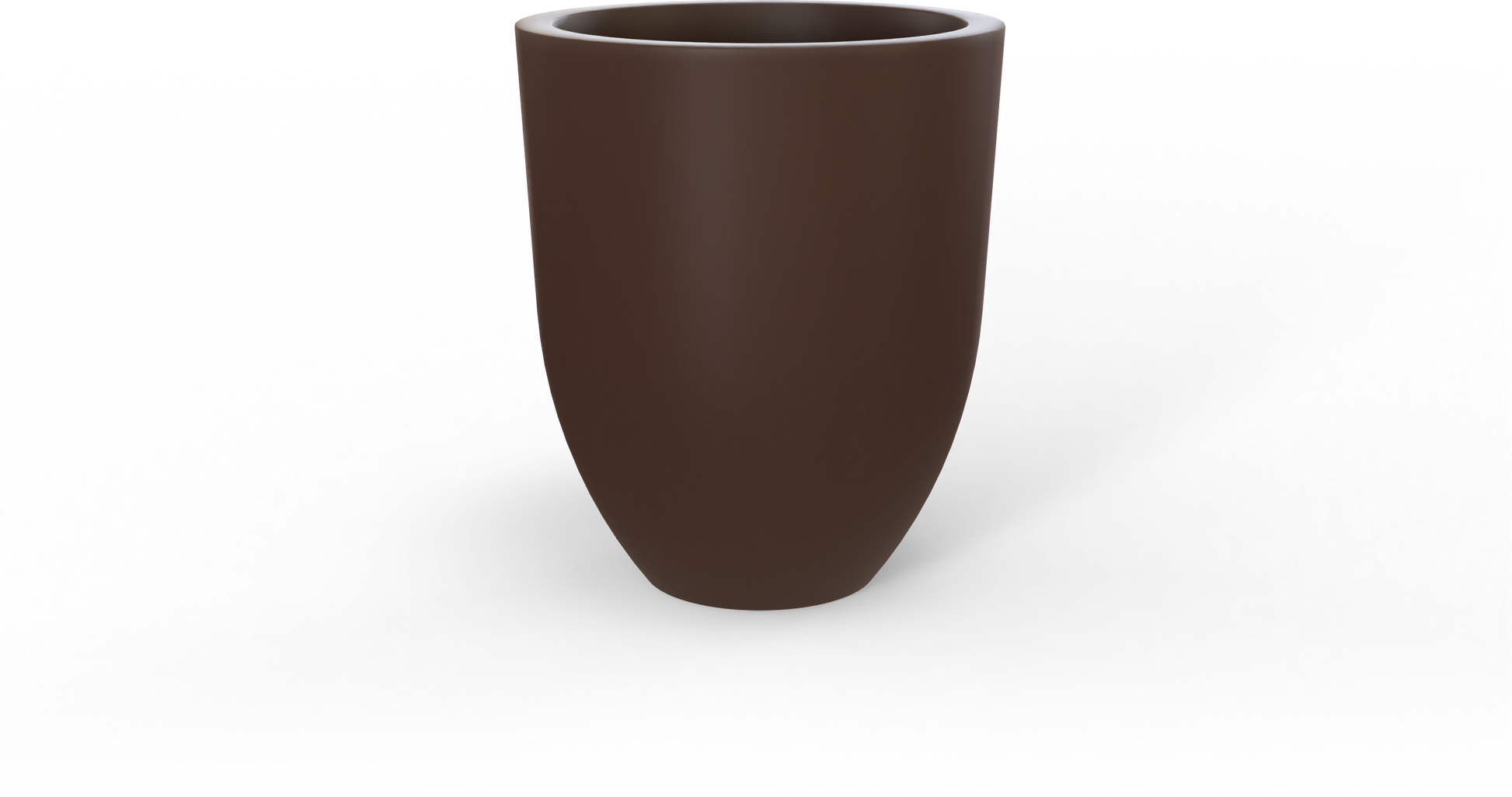 Valencia Round Fiberglass Planter in Matte Dark Brown