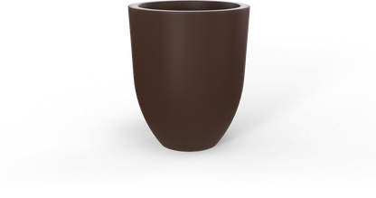 Valencia Round Fiberglass Planter in Matte Dark Brown