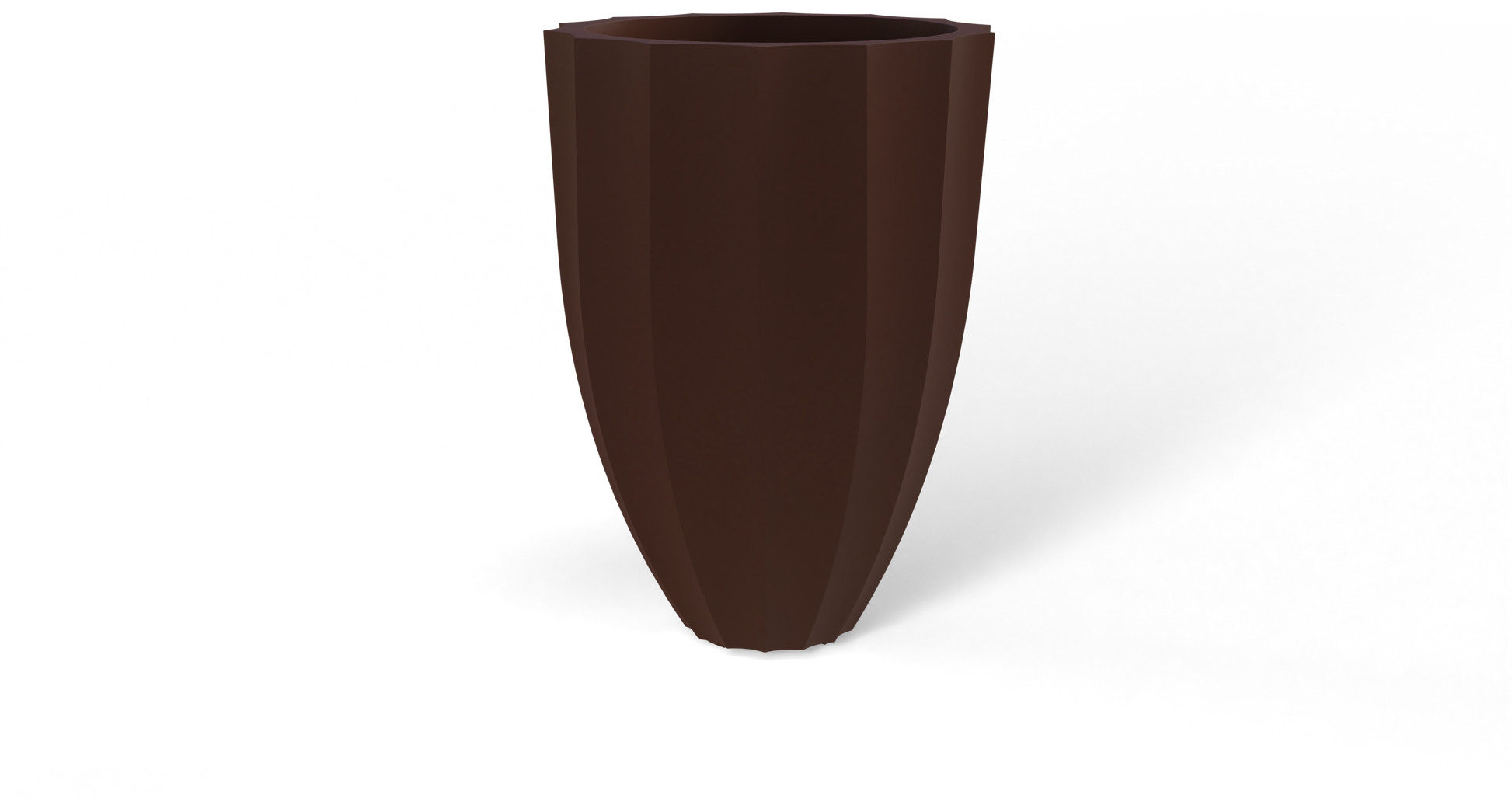 Alicante Round Fiberglass Planter in Matte Dark Brown
