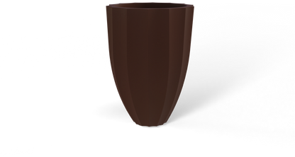 Alicante Round Fiberglass Planter in Matte Dark Brown