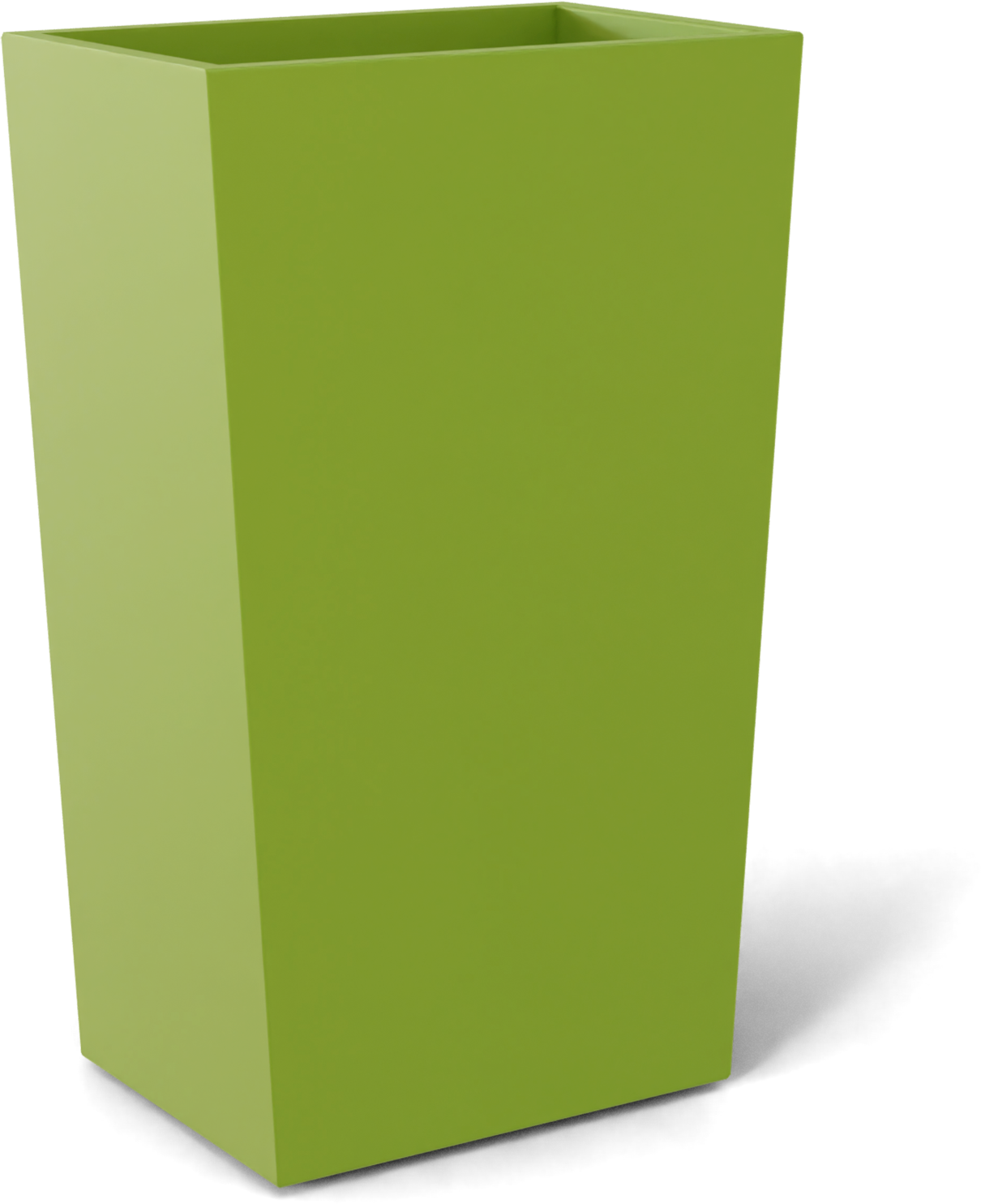 Amsterdam Tapered Rectangular Fiberglass Planter in Satin Green