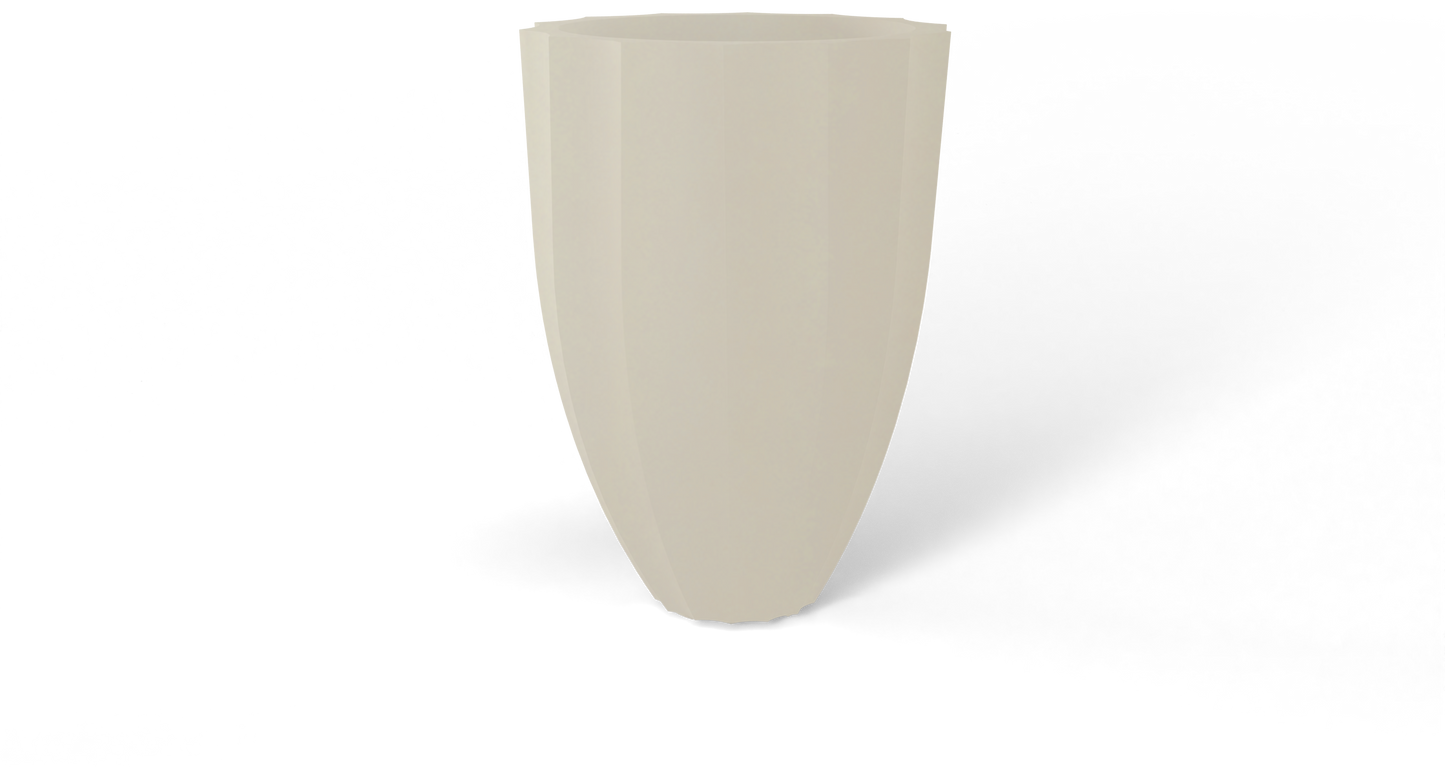 Alicante Round Fiberglass Planter in Satin Beige
