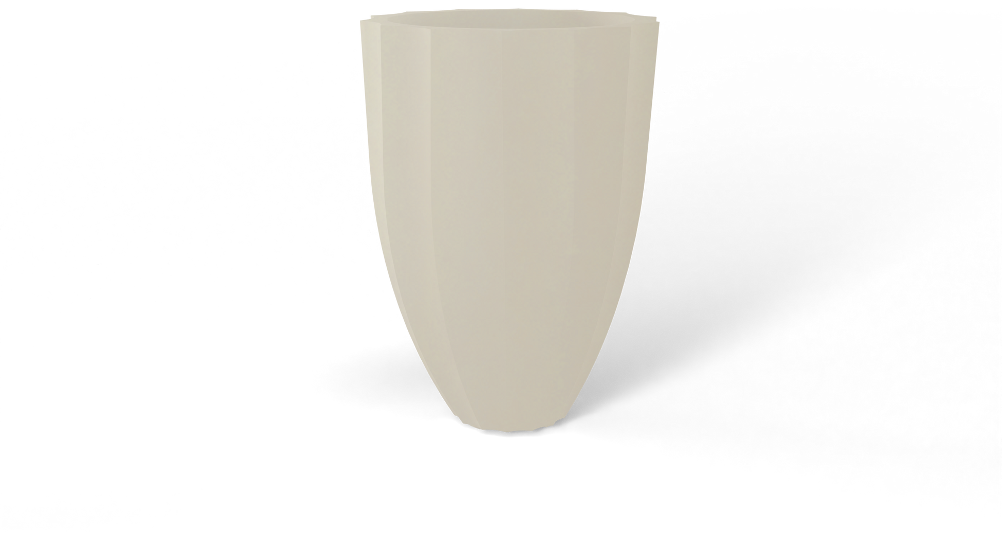 Alicante Round Fiberglass Planter in Satin Beige