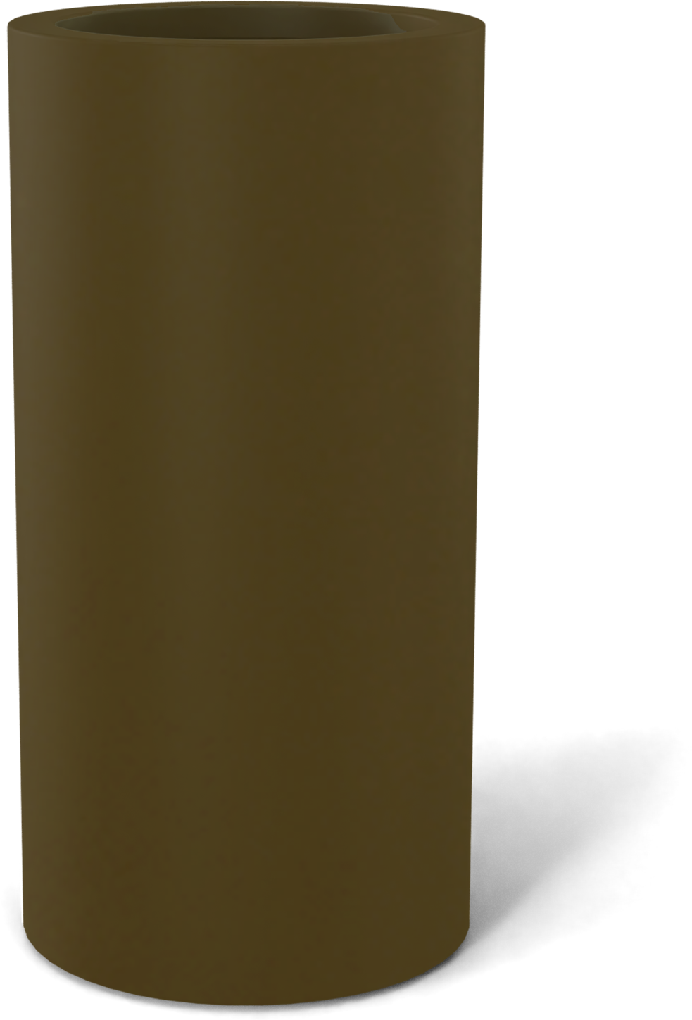 Corry Round Fiberglass Planter in Matte Bronze