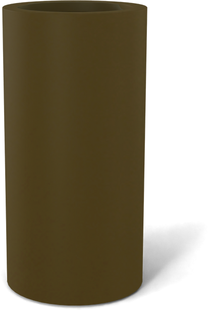 Corry Round Fiberglass Planter in Matte Bronze