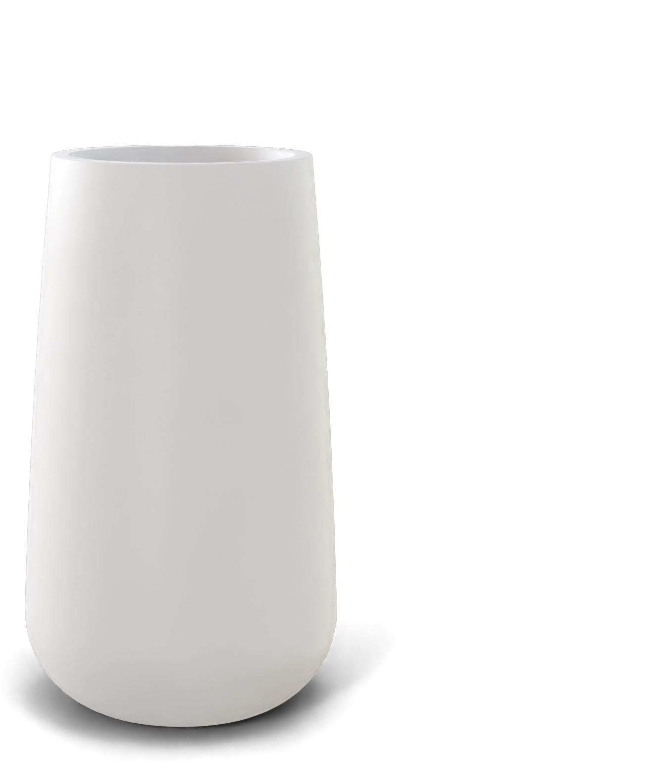 Saigon Round Fiberglass Planter in Matte Bright White