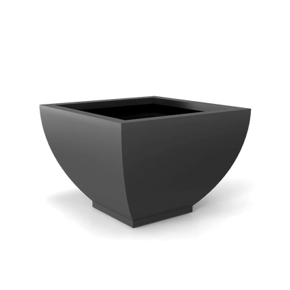 Kathryn Square Fiberglass Planter in Matte Gunmetal