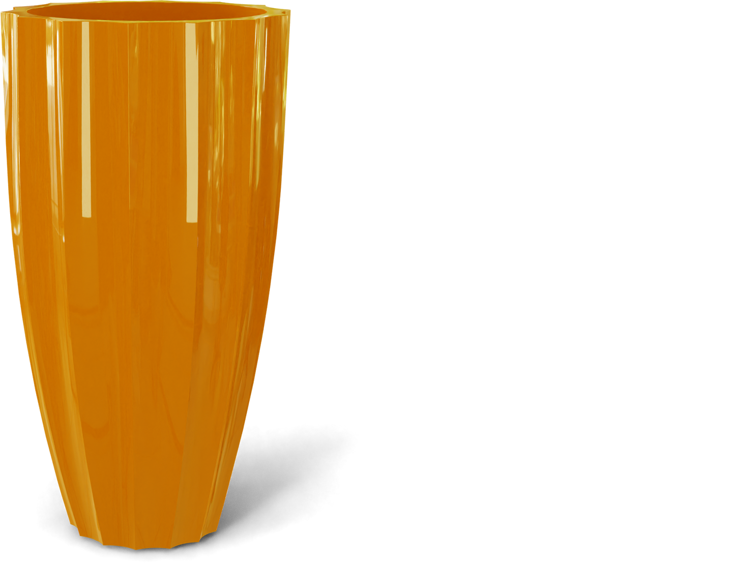 San Jose Round Fiberglass Planter in Gloss Tangerine