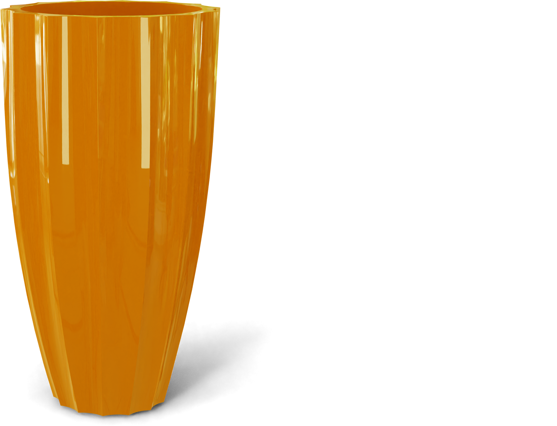 San Jose Round Fiberglass Planter in Gloss Tangerine