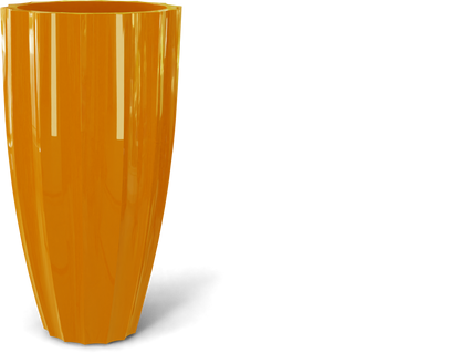 San Jose Round Fiberglass Planter in Gloss Tangerine