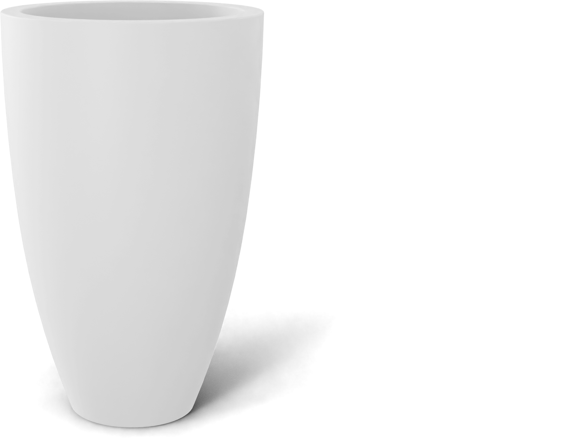 Brannan Round Fiberglass Planter in Matte Bright White
