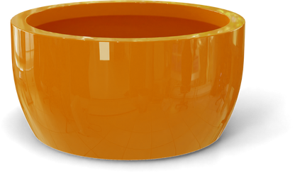 Casablanca Round Fiberglass Planter in Gloss Tangerine