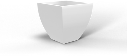 Lima Tapered Square Fiberglass Planter in Matte Bright White