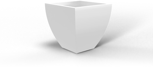 Lima Tapered Square Fiberglass Planter in Matte Bright White