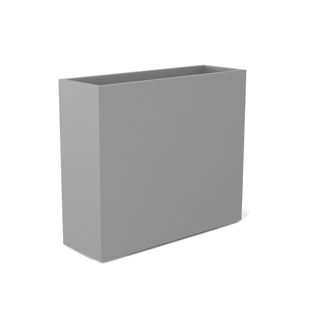 Perth Rectangular Fiberglass Planter in Matte Cement Grey