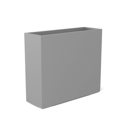 Perth Rectangular Fiberglass Planter in Matte Cement Grey