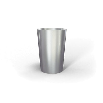 Tegel Round Fiberglass Planter in Metallic Silver