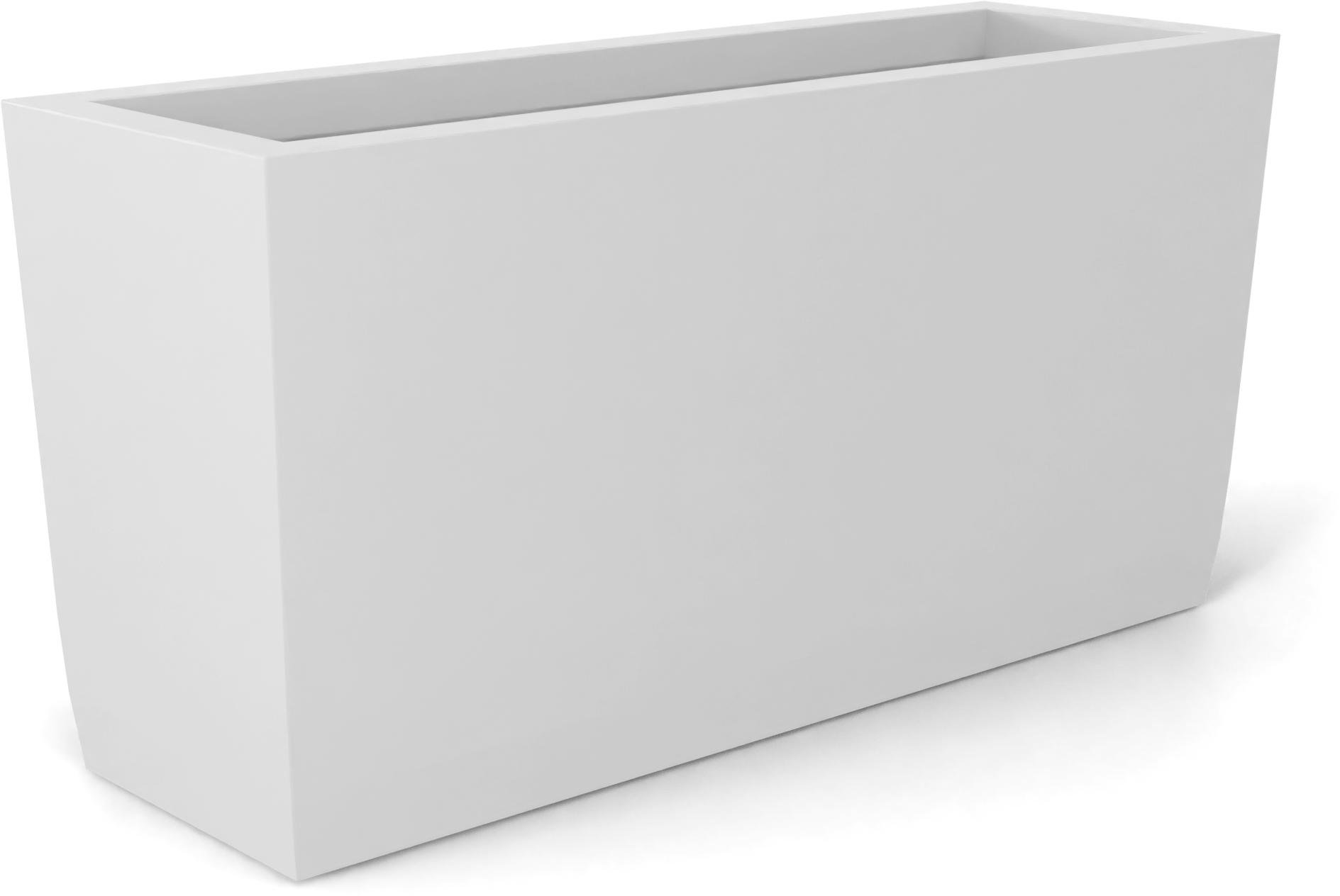 Panama Curved Rectangular Fiberglass Planter in Matte Bright White