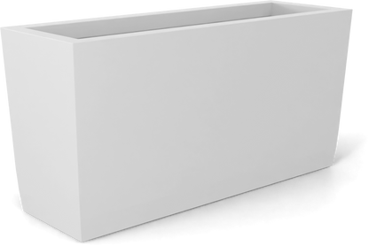 Panama Curved Rectangular Fiberglass Planter in Matte Bright White