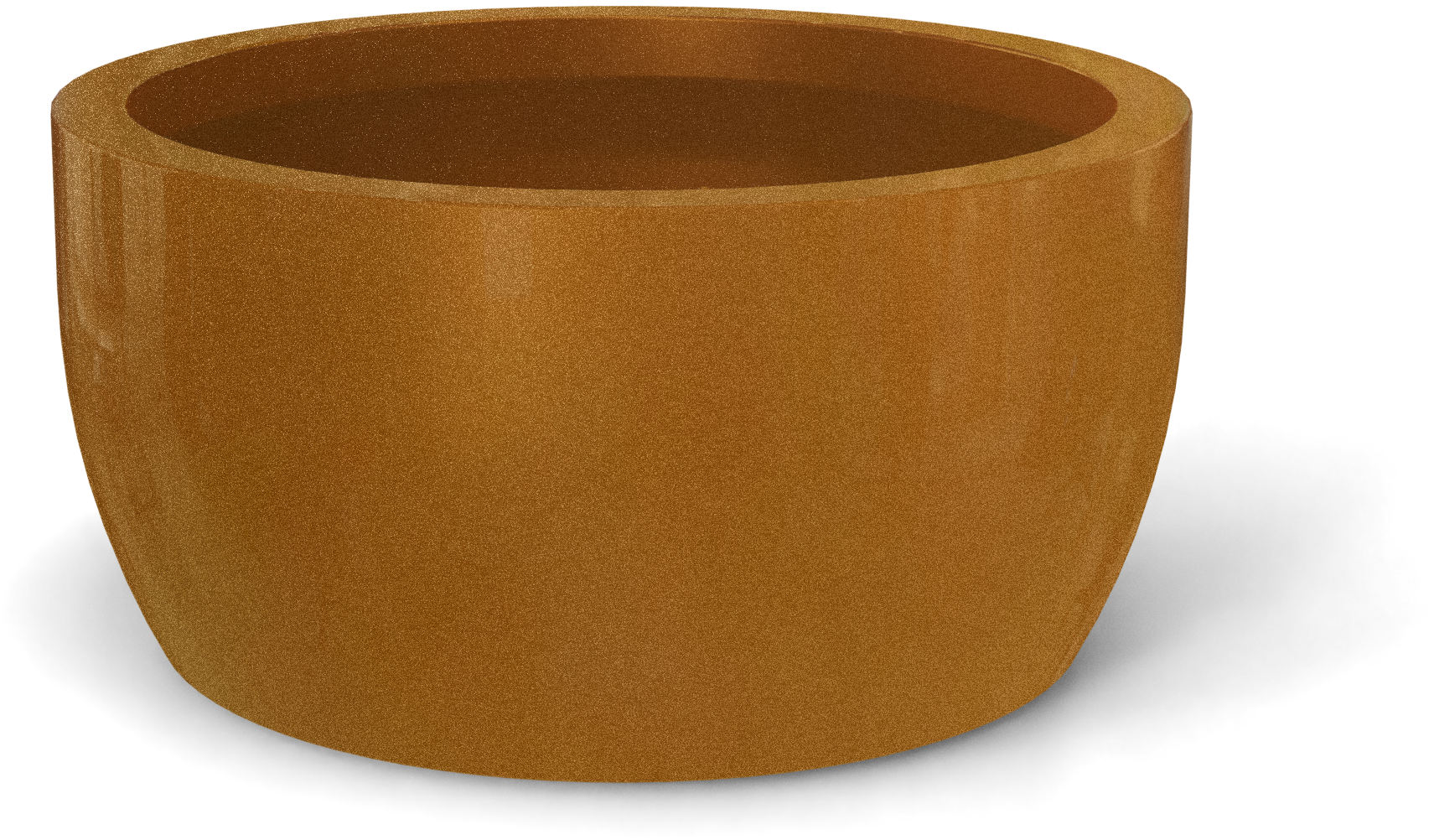 Casablanca Round Fiberglass Planter in Metallic Bronze