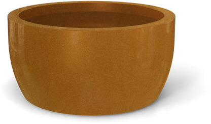 Casablanca Round Fiberglass Planter in Metallic Bronze