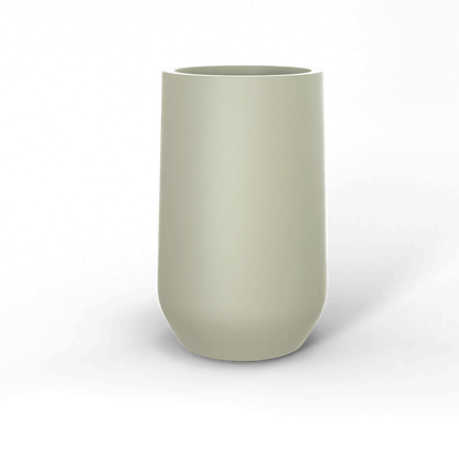 Hayden Round Fiberglass Planter in Satin Beige