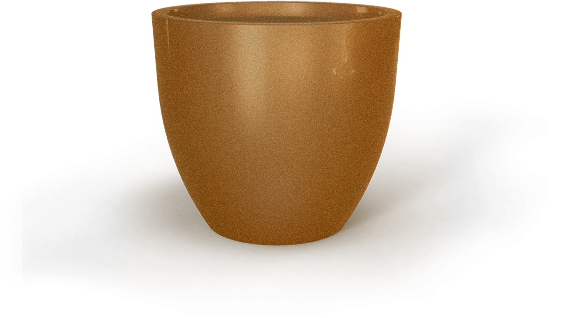 Wannsee Round Fiberglass Planter in Metallic Bronze