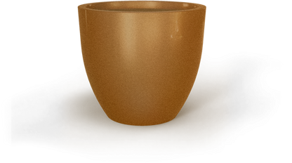 Wannsee Round Fiberglass Planter in Metallic Bronze