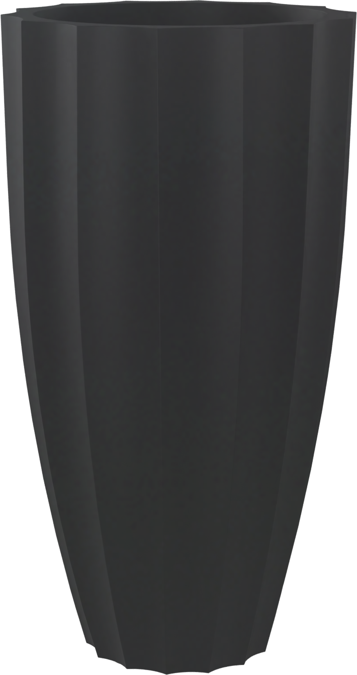 San Jose Round Fiberglass Planter in Matte Charcoal