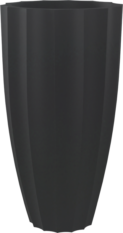 San Jose Round Fiberglass Planter in Matte Charcoal