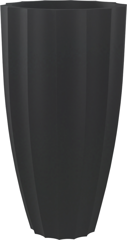 San Jose Round Fiberglass Planter in Matte Charcoal