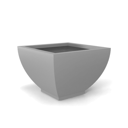 Kathryn Square Fiberglass Planter in Matte Cement Grey