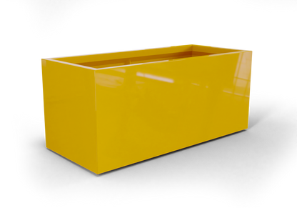Badalona Rectangular Fiberglass Planter in Gloss Saffron