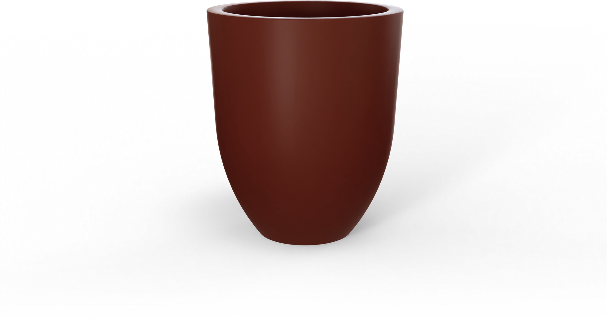Valencia Round Fiberglass Planter in Matte Terra Cotta