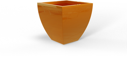 Lima Tapered Square Fiberglass Planter in Gloss Tangerine