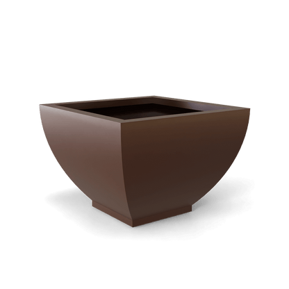 Kathryn Square Fiberglass Planter in Matte Dark Brown
