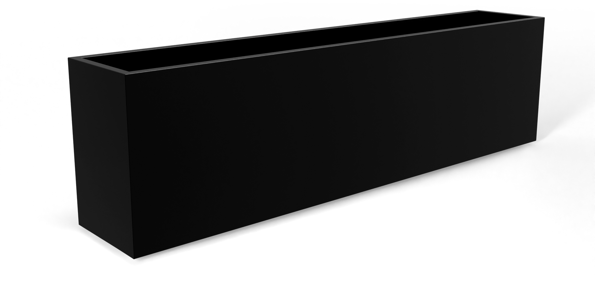 Hudson Rectangular Fiberglass Planter in Matte Black