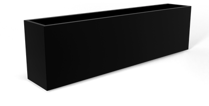 Hudson Rectangular Fiberglass Planter in Matte Black