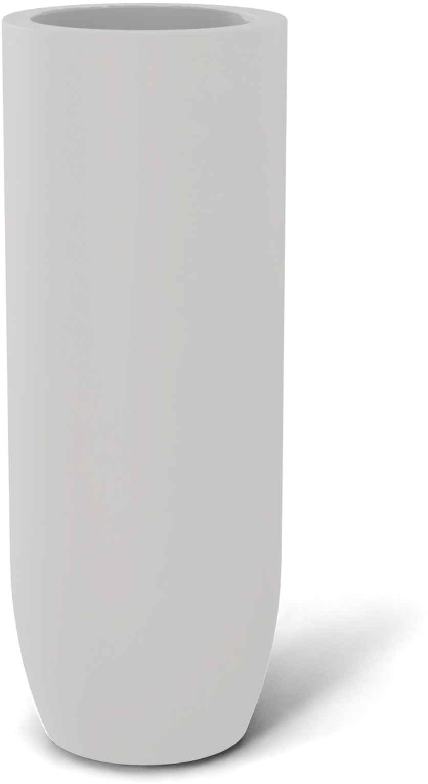 Saint Tropez Round Fiberglass Planter in Matte Cement Grey