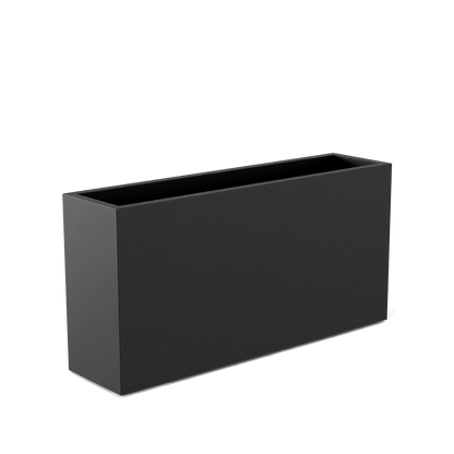 Hollywood Rectangular Fiberglass Planter in Matte Charcoal